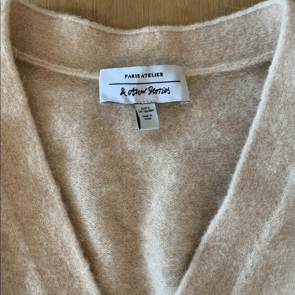 And Other Stories wool blend vneck cardigan, small - Picture 6 of 16